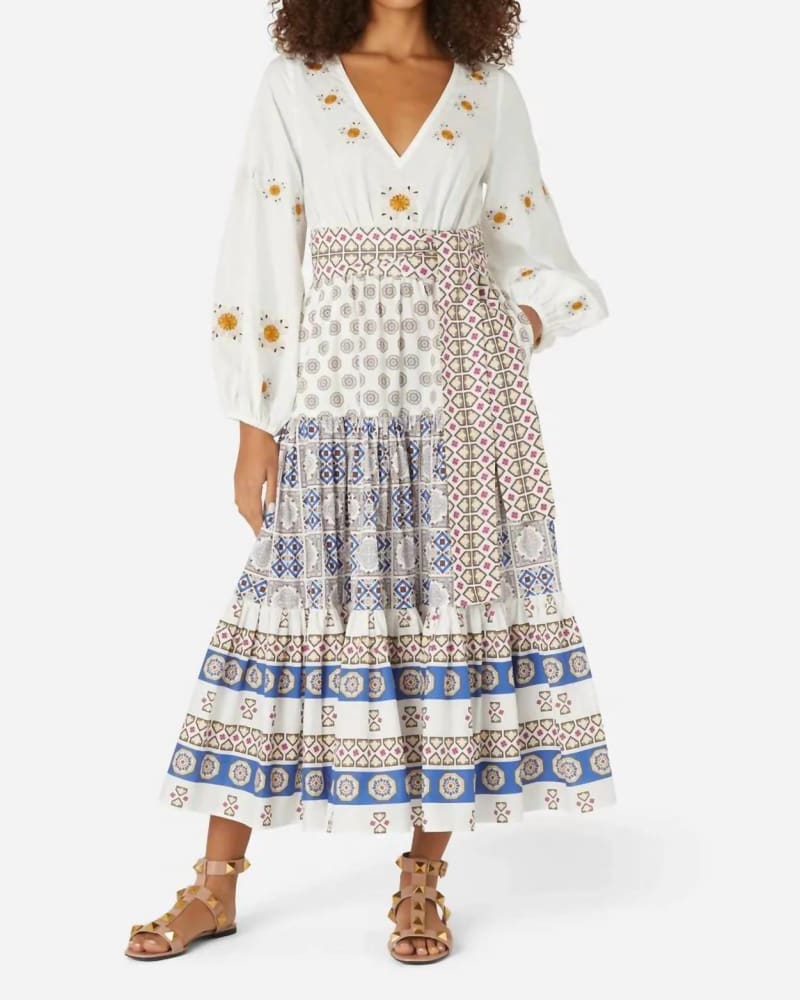 Front of a model wearing a size L Melides Icon Midi Dress In White in White by Hester Bly. | dia_product_style_image_id:342694